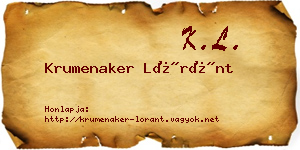 Krumenaker Lóránt névjegykártya