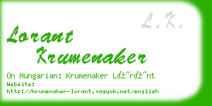 lorant krumenaker business card